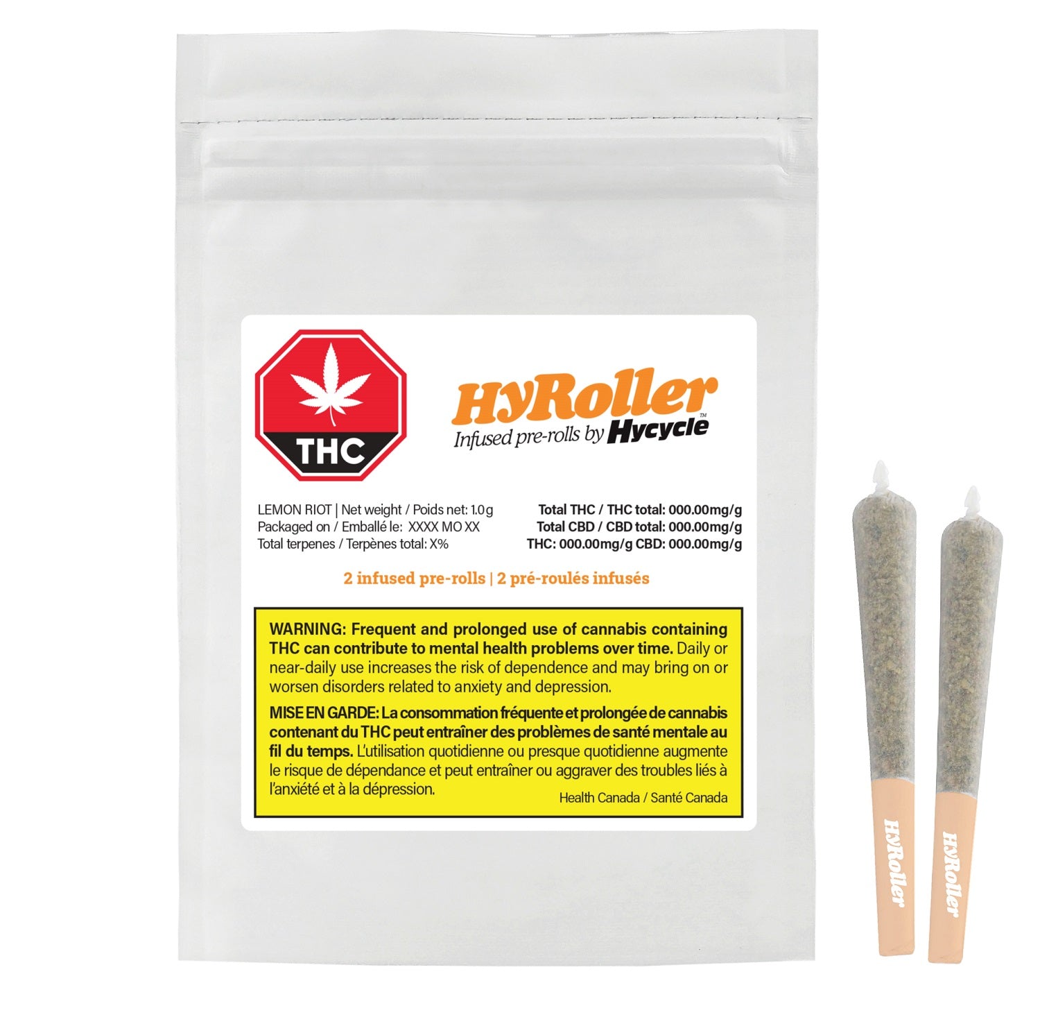 Hyroller Lemon Riot Infused Pre Rolls